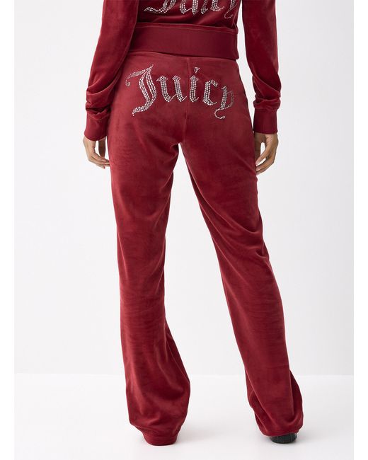 Juicy Couture Red Diamond Logo Velvet Pant