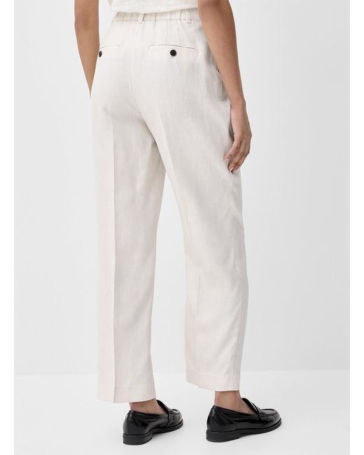 Contemporaine Brown Universal Pure Linen Pant Fit: Semi