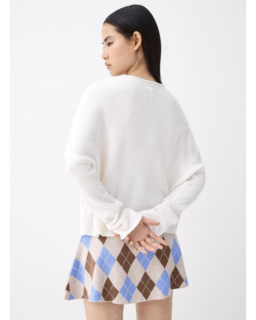 Twik White Rolled Edging Cardigan