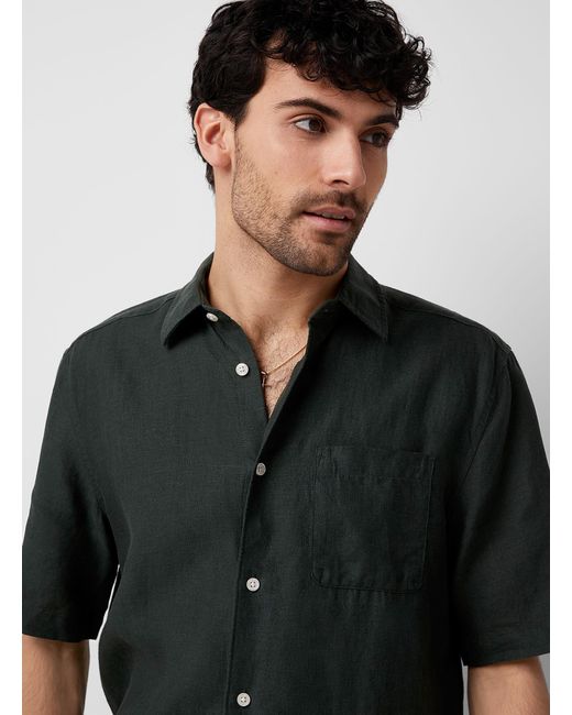 Le 31 Multicolor Solid Organic Linen Shirt Modern Fit for men