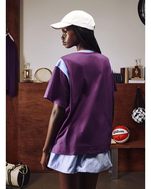 Simons x Peau de Loup Purple Wnba Classic Leaguewear Tm Sideline Split Tee