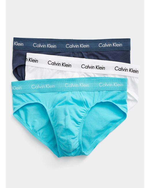 Calvin Klein Blue Stretch Cotton Solid Briefs 3 for men