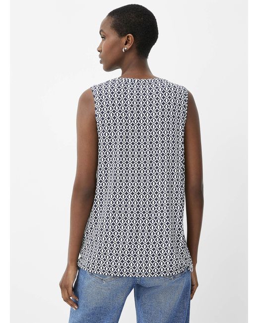 Contemporaine Blue Soft Viscose Printed Flowy Cami