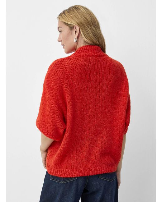 Contemporaine Red Wool And Mohair Mock
