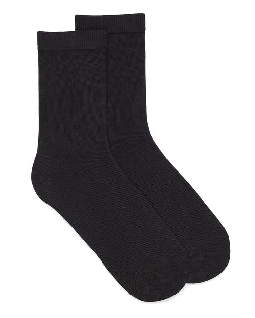 Simon's Black Solid Comfortable Socks Made In Portugal