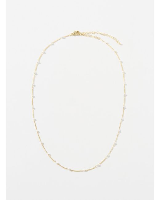 Simon's White Pearly Bead Station Chain