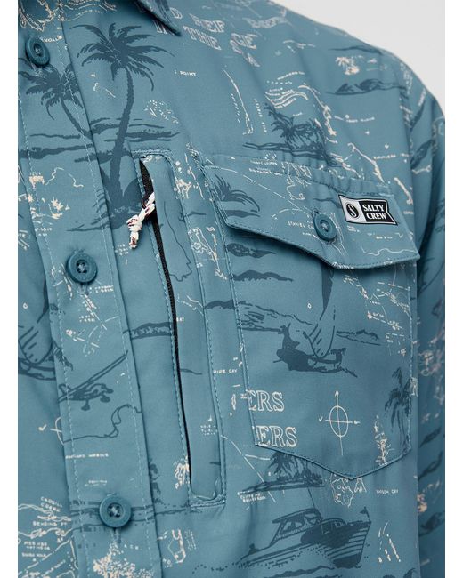 Salty Crew Blue Sailor Pattern Shirt for men