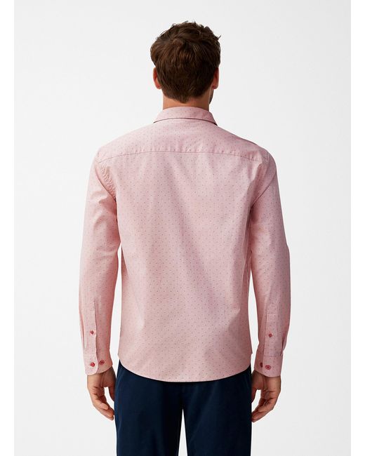 Le 31 Red Jacquard Dots Shirt Modern Fit for men