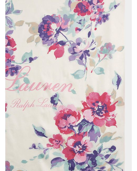 Ralph Lauren Pink Diffused Flower Silk Scarf