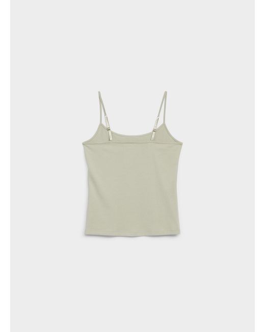 Twik White Thin Strap Fitted Cami
