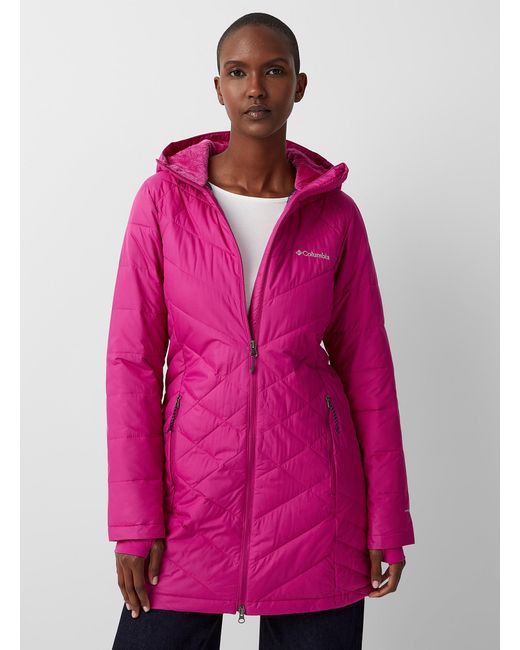 Columbia Pink Heavenly Plush Hooded Puffer Jacket