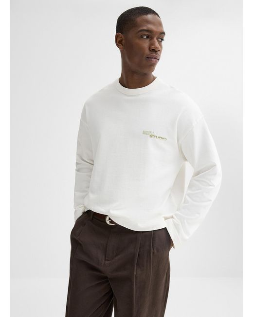 Jack & Jones White Front And Back Logo Sweatshirt for men