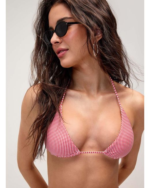 Simon's Pink Halter String Triangle Bra