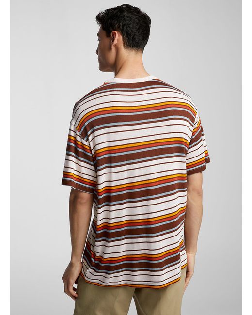 Gant Brown Soft Jersey Striped T for men