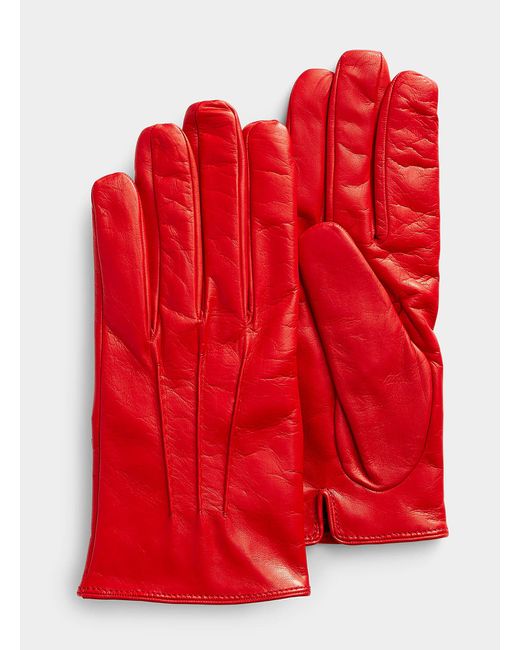 Portolano Nappa Leather Gloves in Red for Men | Lyst