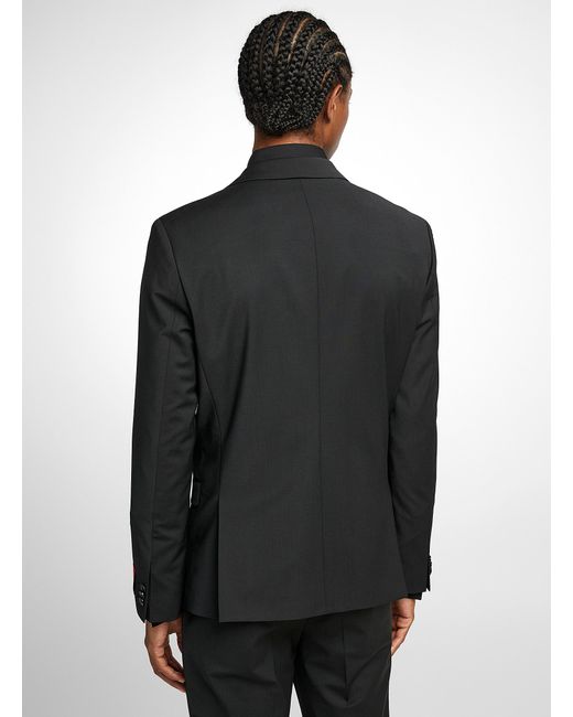 HUGO Black Stretch Virgin Wool Jacket for men
