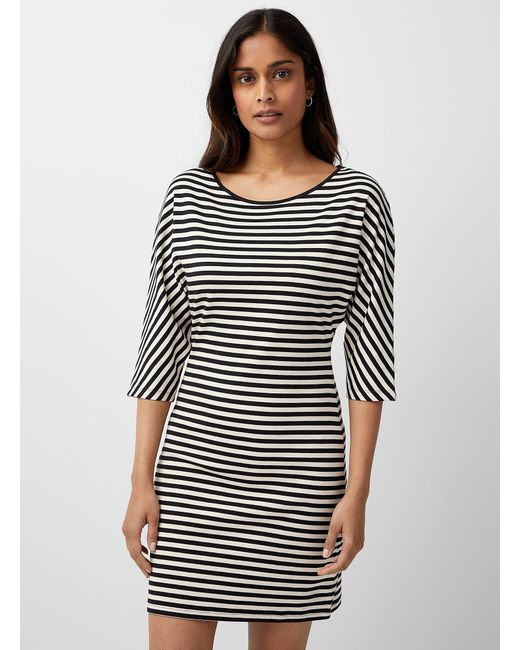 Cotton Binary Stripe Jersey Dress 