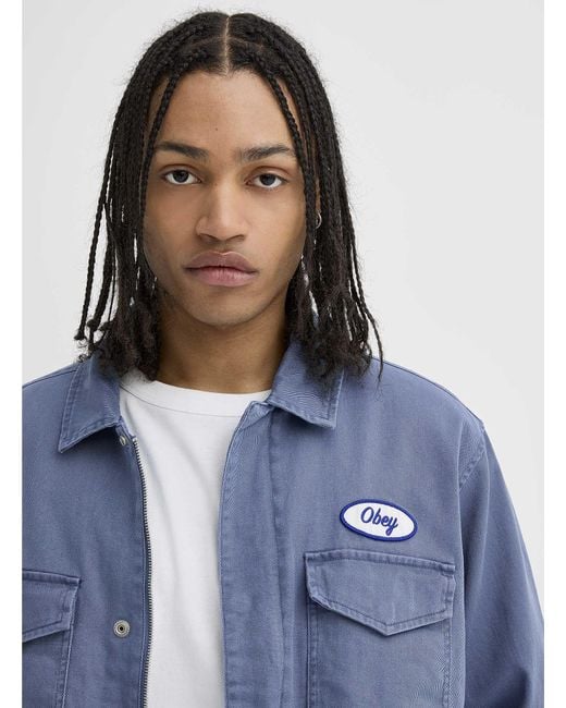 Obey Blue Tilton Work Jacket for men