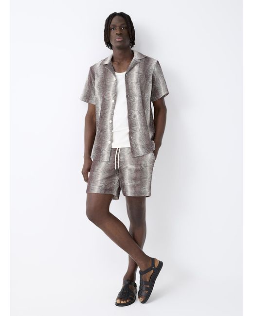 Oas Gray Ombré Stripe Knit Shirt for men