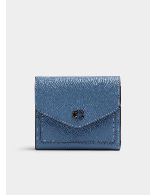 COACH Wyn Leather Mini Wallet in Blue | Lyst