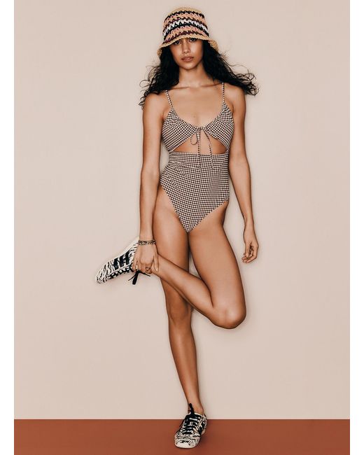 Simon's White Gingham Cutout One