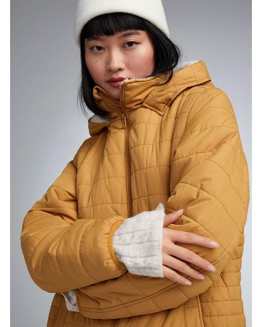Rip Curl White Mustard Yellow Quilted Coat