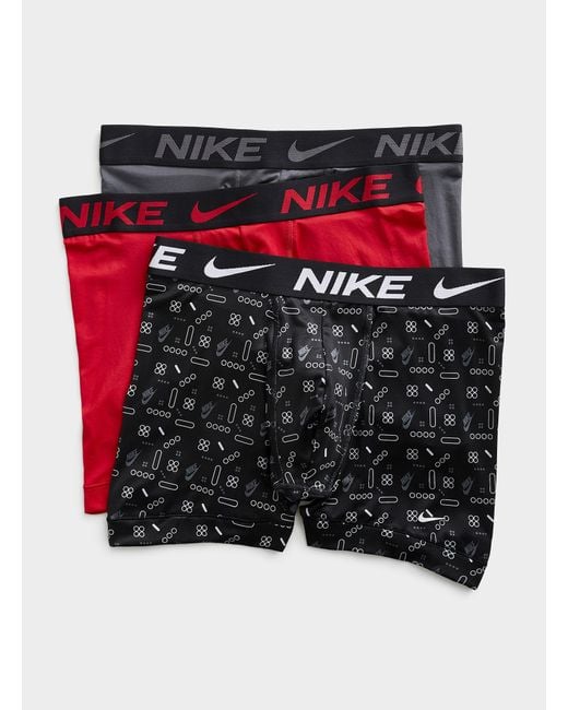 Nike 6" Grey/red/print Essential Micro Boxer Briefs 3 for men