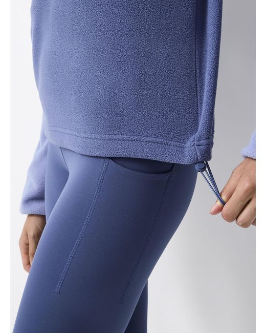 I.FIV5 Blue Patch Pocket Mock Neck Polar Fleece Sweater