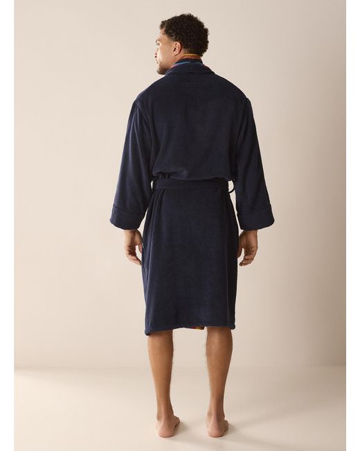 Paul Smith Blue Colourful Band Collar Terry Bathrobe for men