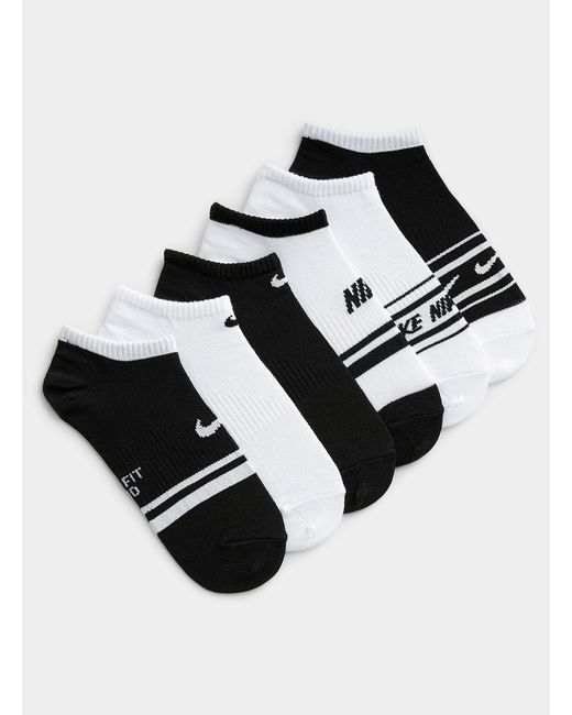 Nike Sporty Stripe Ped Socks Set Of 6 in Black | Lyst
