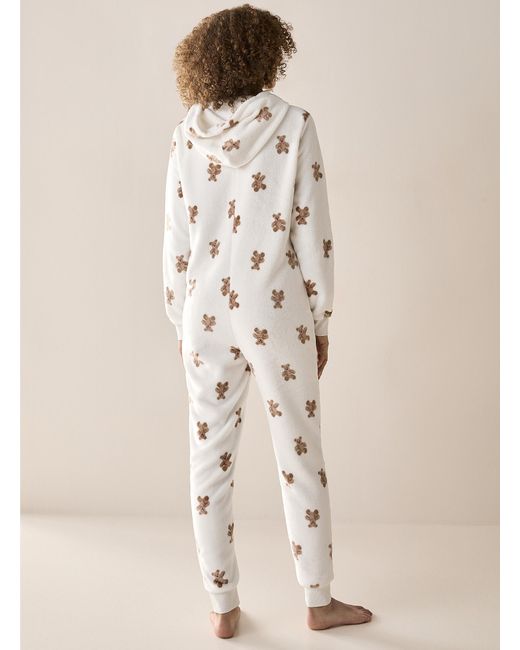 Miiyu Natural Pattern Soft Plush Lounge Onesie