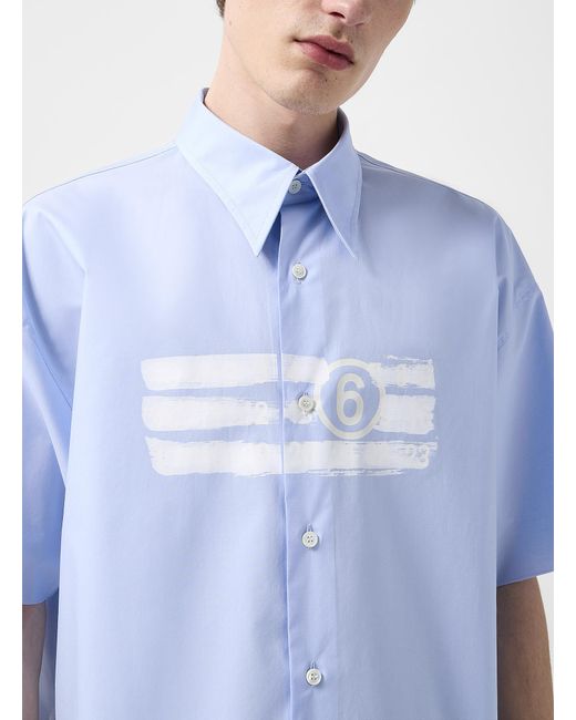 MM6 by Maison Martin Margiela Blue Logo Print Short for men
