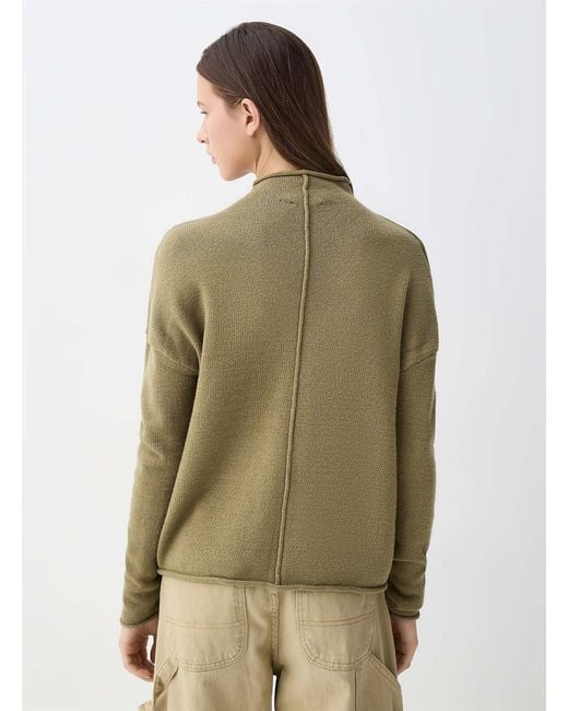 Twik Green Reverse Seam Mock Neck Sweater