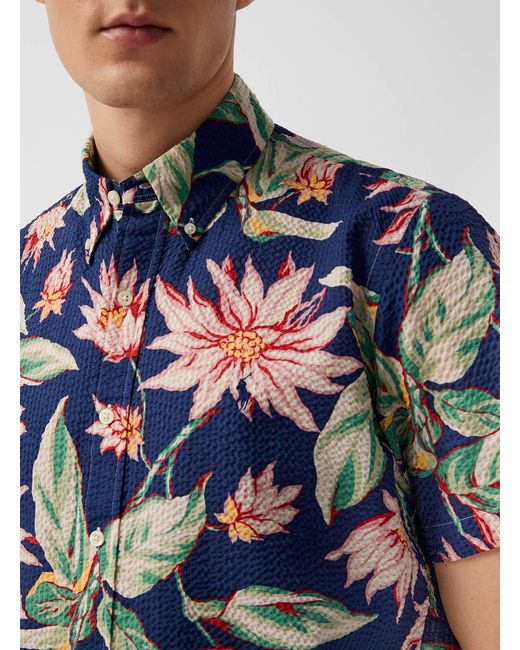 Polo Ralph Lauren Blue Exotic Flower Waffle Shirt for men