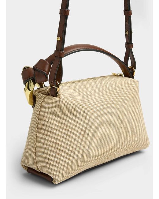 J.W. Anderson Natural Corner Small Woven Canvas Bag