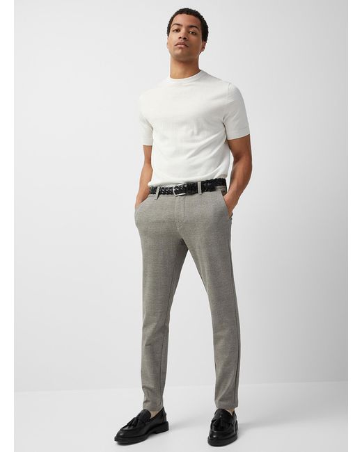 Only & Sons Gray Neutral Check Mark Pant Tapered Fit for men