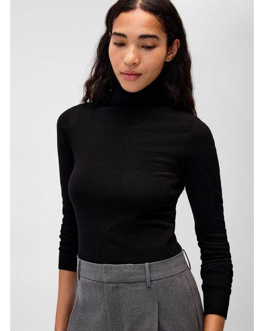 Twik Blue Solid Turtleneck Sweater