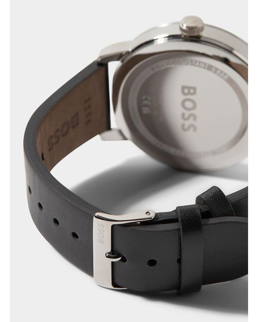 Boss Gray Contender Leather Band Watch for men
