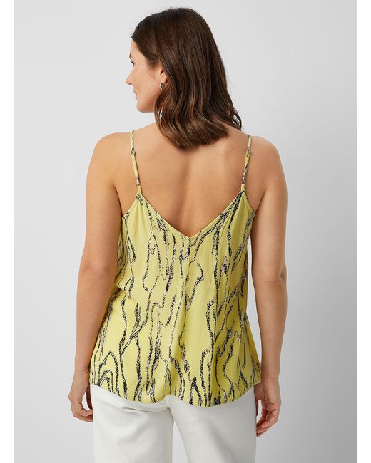 Soaked In Luxury Green Zaya Abstract Pattern Pleated Cami