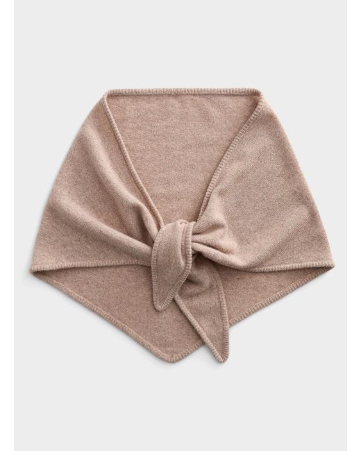 Simon's Natural Pure Wool Solid Triangular Scarf