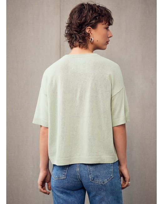 ARMEDANGELS Gray Linen Blend Solid Sweater