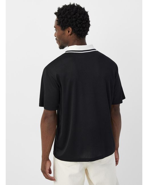 Le 31 Black Sporty Johnny Collar Polo Comfort Fit for men