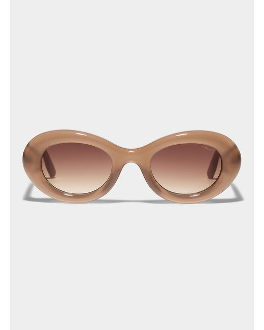 Komono Brown Molly Oval Sunglasses