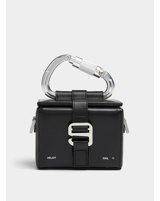 HELIOT EMIL Black Carabiner Mini Crossbody Bag for men