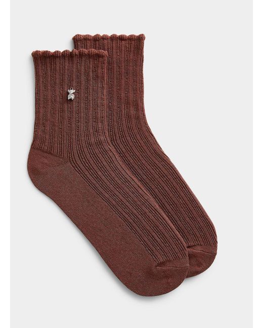 Simon's Brown Charm Ribbed Socks