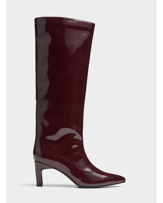 Steve Madden Purple Caiman Glossy Burgundy Tall Pointed
