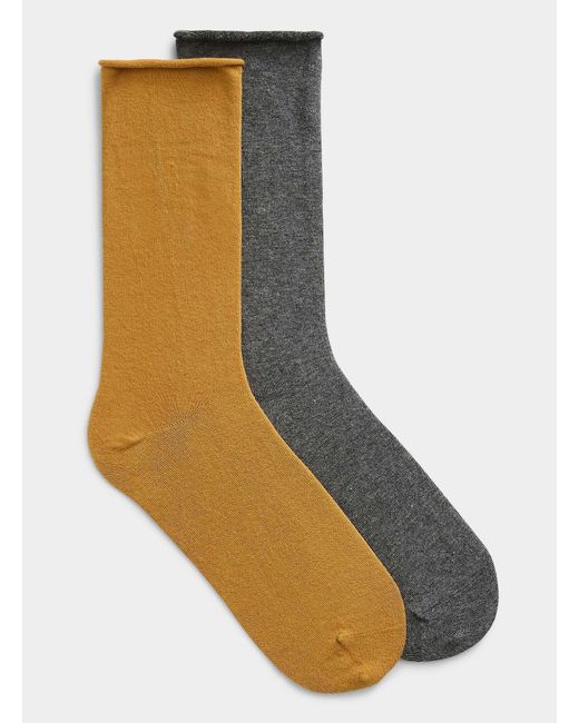 Simon's Brown Solid/checks Socks 2