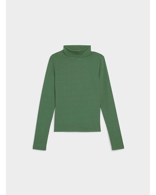 Twik Green Brushed Jersey Turtleneck T
