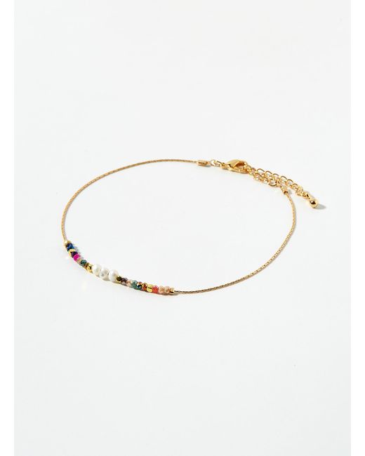 Simon's White Summer Ankle Chain