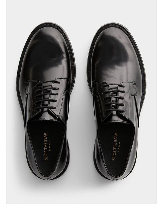 Shoe The Bear Black Stanley Leather Blucher Shoes Men for men